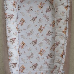 Balerinás állatkák babafészek (rózsaszín), ajándék szoptatós párnával